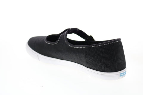 Toms Joon 10015082 Womens Black Canvas Flats Mary Jane Shoes