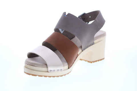 Toms Phoebe Clog 10015130 Womens Multi Leather Heels Strap Shoes