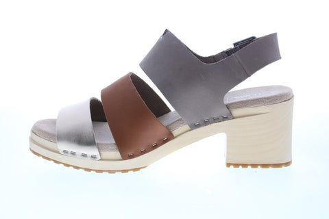 Toms Phoebe Clog 10015130 Womens Multi Leather Heels Strap Shoes