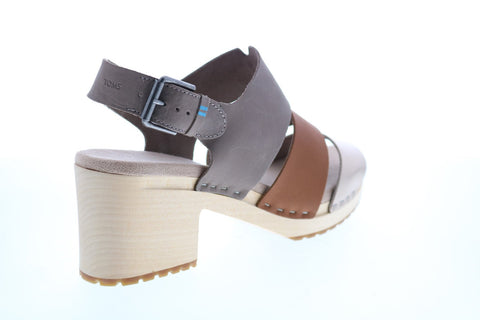 Toms Phoebe Clog 10015130 Womens Multi Leather Heels Strap Shoes