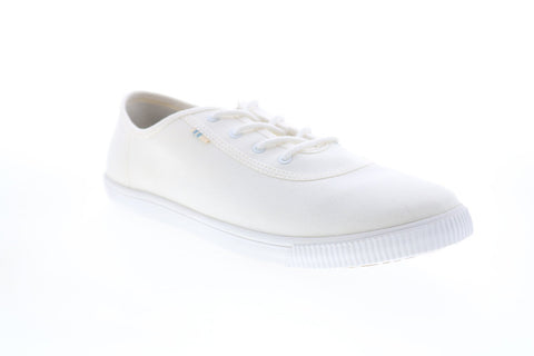 Toms Carmel 10015140 Womens White Canvas Lace Up Lifestyle Sneakers Shoes