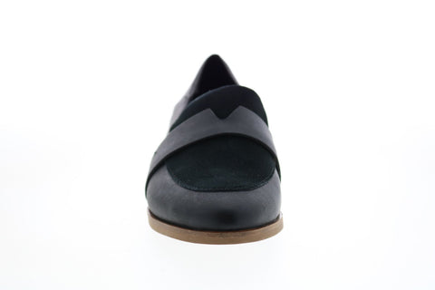 Toms Estel 10015153 Womens Black Leather Slip On Flats Loafer Shoes