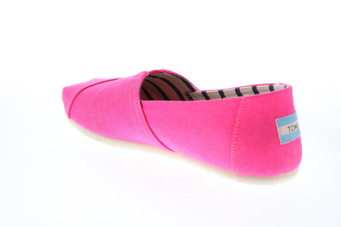 Toms Classic 10015268 Womens Pink Canvas Slip On Loafer Flats Shoes