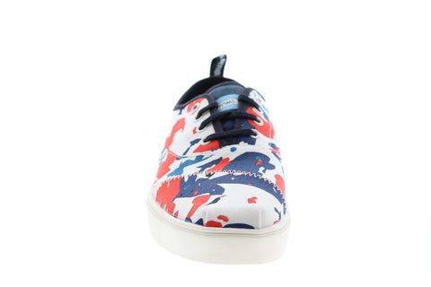 Toms Cordones 10015275 Mens White Canvas Lace Up Lifestyle Sneakers Shoes