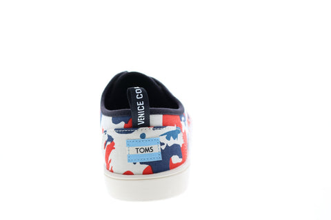 Toms Cordones 10015275 Mens White Canvas Lace Up Lifestyle Sneakers Shoes
