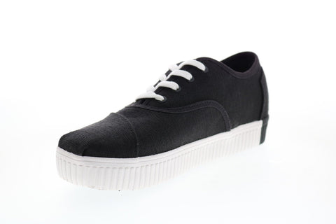 Toms Cordones Indio 10015277 Mens Black Canvas Lace Up Lifestyle Sneakers Shoes