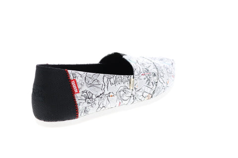 Toms Classic 10015423 Womens White Canvas Slip On Lifestyle Sneakers Shoes