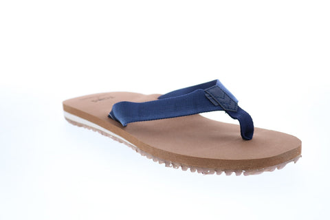 Toms Lagoon 10015456 Mens Blue Canvas Slip On Flip-Flops Sandals Shoes