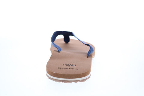 Toms Lagoon 10015456 Mens Blue Canvas Slip On Flip-Flops Sandals Shoes