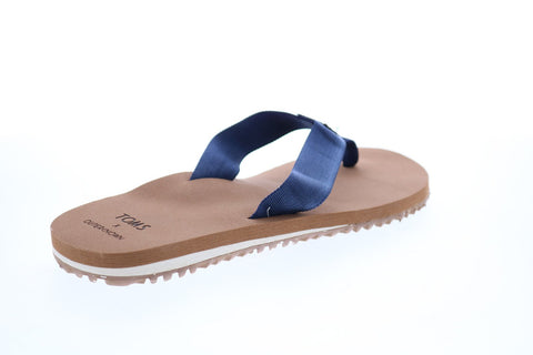 Toms Lagoon 10015456 Mens Blue Canvas Slip On Flip-Flops Sandals Shoes