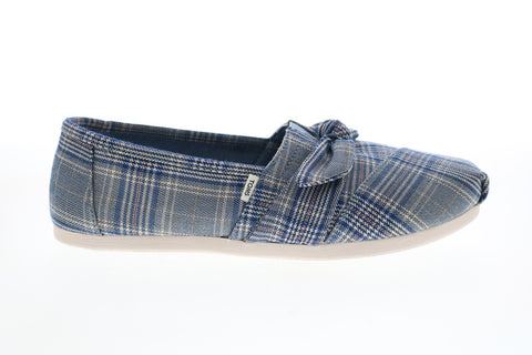 Toms Alpargata 10015650 Womens Blue Canvas Slip On Loafer Flats Shoes