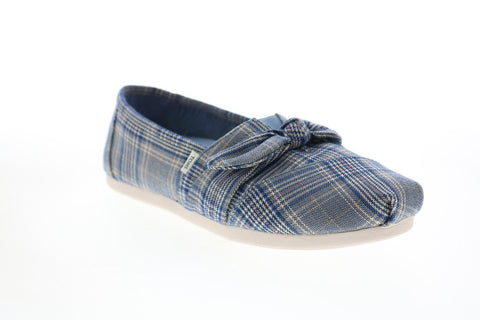 Toms Alpargata 10015650 Womens Blue Canvas Slip On Loafer Flats Shoes
