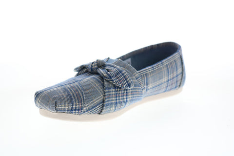 Toms Alpargata 10015650 Womens Blue Canvas Slip On Loafer Flats Shoes