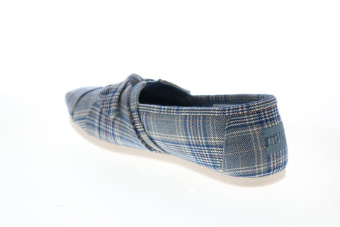 Toms Alpargata 10015650 Womens Blue Canvas Slip On Loafer Flats Shoes