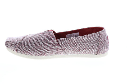 Toms Alpargata 10015655 Womens Red Canvas Slip On Lifestyle Sneakers Shoes