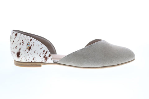 Toms Julie D'Orsay 10015794 Womens Beige Suede Slip On Flats Loafer Shoes