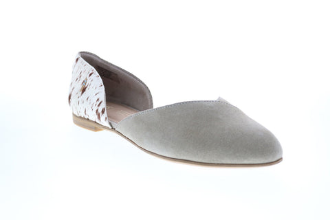 Toms Julie D'Orsay 10015794 Womens Beige Suede Slip On Flats Loafer Shoes