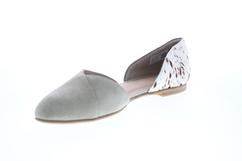 Toms Julie D'Orsay 10015794 Womens Beige Suede Slip On Flats Loafer Shoes