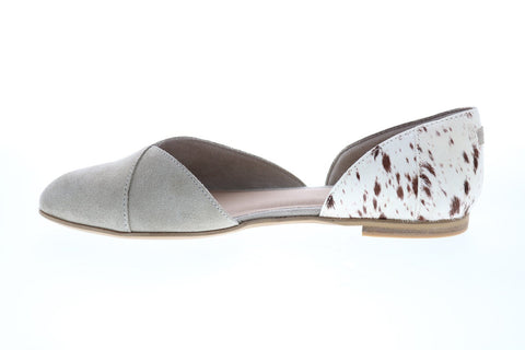 Toms Julie D'Orsay 10015794 Womens Beige Suede Slip On Flats Loafer Shoes