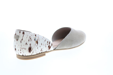 Toms Julie D'Orsay 10015794 Womens Beige Suede Slip On Flats Loafer Shoes