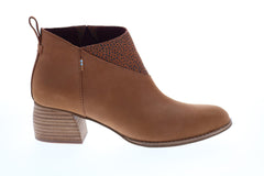 Toms Leilani 10015832 Womens Brown Nubuck Zipper Ankle & Booties Boots