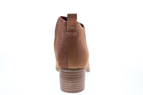 Toms Leilani 10015832 Womens Brown Nubuck Zipper Ankle & Booties Boots