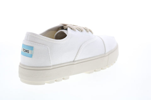 Toms Cordones Lug 10015869 Womens White Canvas Lace Up Lifestyle Sneakers Shoes