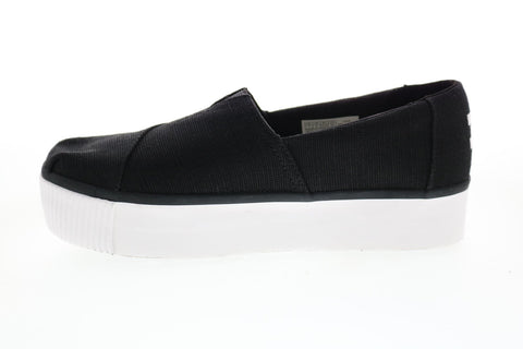 Toms Alpargata Boardwalk 10015881 Womens Black Canvas Slip On Loafer Flats Shoes