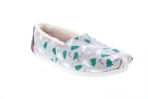 Toms Alpargata 10016081 Womens Gray Canvas Slip On Loafer Flats Shoes