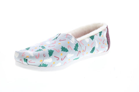 Toms Alpargata 10016081 Womens Gray Canvas Slip On Loafer Flats Shoes