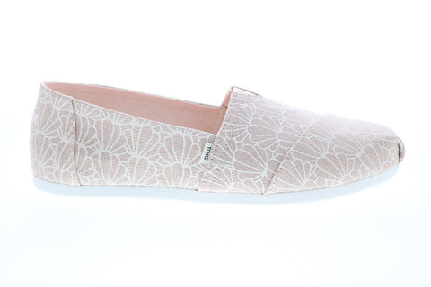 Toms Alpargata 10016240 Womens Pink Canvas Slip On Loafer Flats Shoes