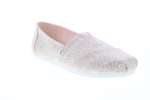 Toms Alpargata 10016240 Womens Pink Canvas Slip On Loafer Flats Shoes