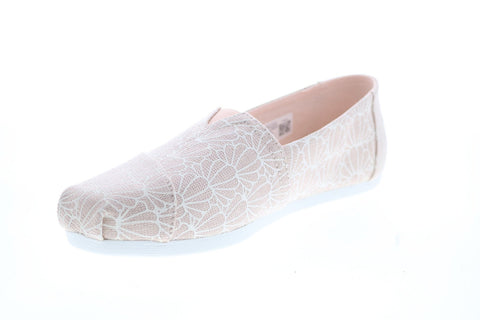 Toms Alpargata 10016240 Womens Pink Canvas Slip On Loafer Flats Shoes