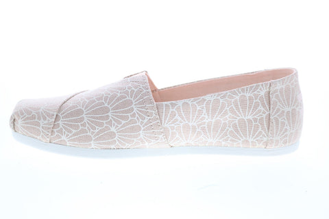 Toms Alpargata 10016240 Womens Pink Canvas Slip On Loafer Flats Shoes