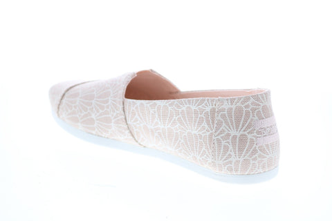 Toms Alpargata 10016240 Womens Pink Canvas Slip On Loafer Flats Shoes