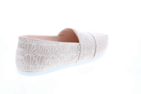 Toms Alpargata 10016240 Womens Pink Canvas Slip On Loafer Flats Shoes