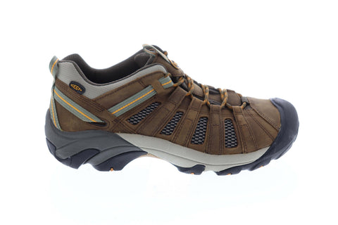 Keen Voyageur 1002570 Mens Brown Leather Lace Up Athletic Hiking Shoes