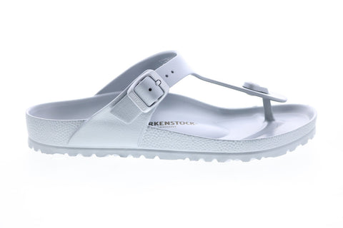 Birkenstock Gizeh EVA 1003496 Mens Silver Synthetic Flip-Flops Sandals Shoes
