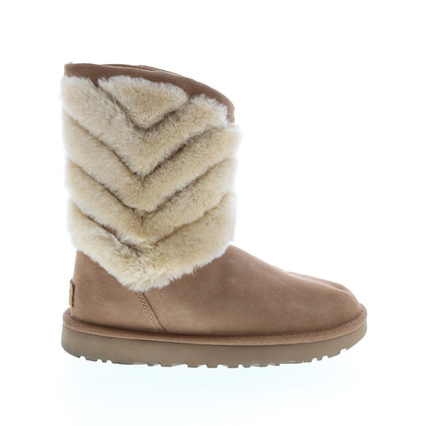 UGG Tania 1012391 Womens Brown Leather Slip On Casual Dress Boots