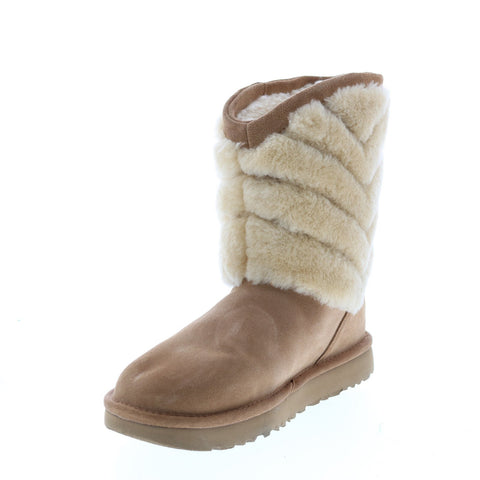 UGG Tania 1012391 Womens Brown Leather Slip On Casual Dress Boots