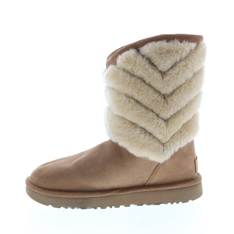 UGG Tania 1012391 Womens Brown Leather Slip On Casual Dress Boots