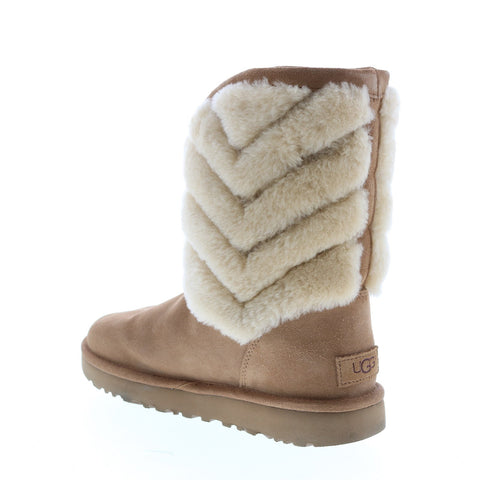 UGG Tania 1012391 Womens Brown Leather Slip On Casual Dress Boots