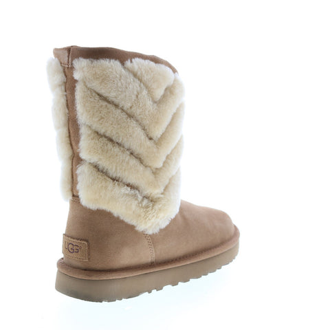 UGG Tania 1012391 Womens Brown Leather Slip On Casual Dress Boots