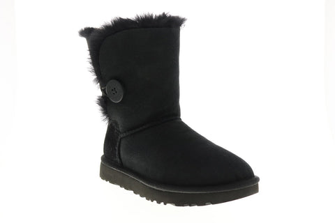 UGG Bailey Button 2.0 1016226-BLK Womens Black Leather Casual Dress Boots