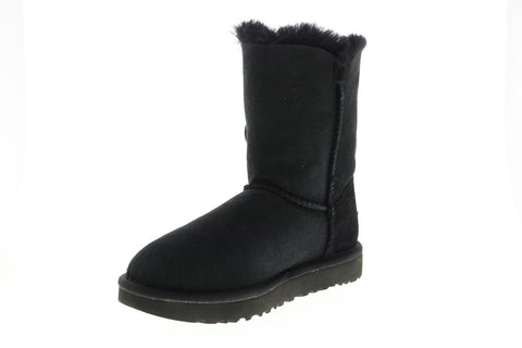 UGG Bailey Button 2.0 1016226-BLK Womens Black Leather Casual Dress Boots