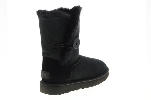 UGG Bailey Button 2.0 1016226-BLK Womens Black Leather Casual Dress Boots