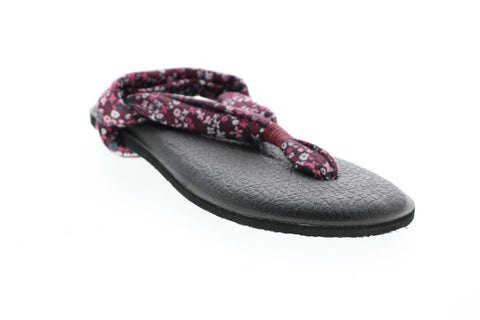 Sanuk Yoga Sling 2 Prints 1017881 Womens Pink Canvas Slip On Flip-Flops Sandals Shoes 