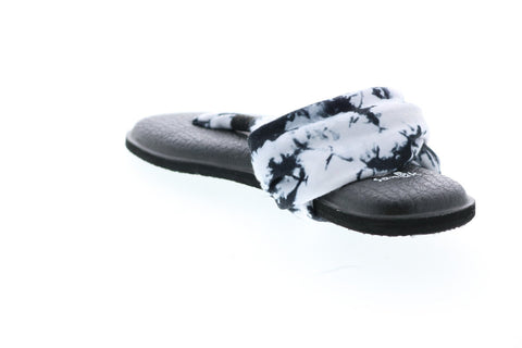 Sanuk Yoga Sling 2 Prints 1017882-BTDY Womens Black Canvas Flip-Flops Sandals Shoes 