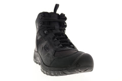 Keen Basin Ridge Mid 1023752 Womens Black Leather Lace Up Work Boots