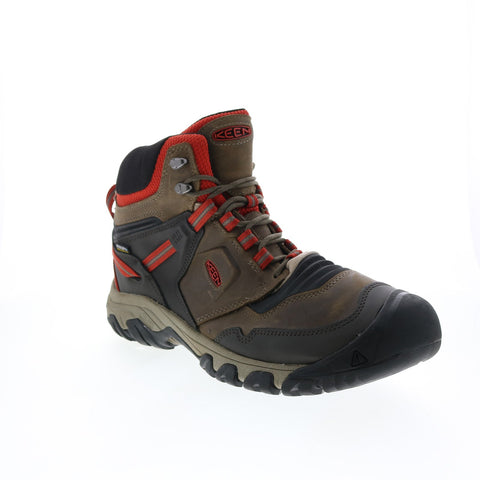 Keen Ridge Flex Waterproof 1025416 Mens Brown Wide Leather Lace Up Hiking Boots